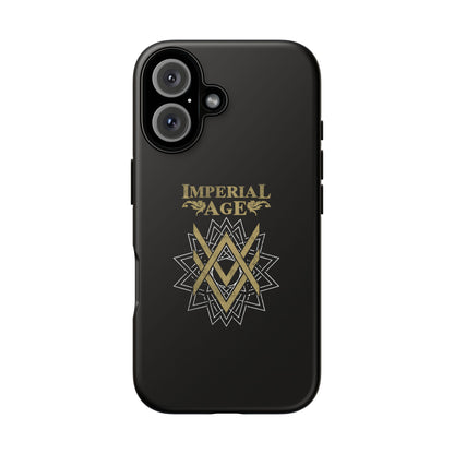 SUMMER COLLECTION - Tough iPhone Case Black (Gold-White Print)