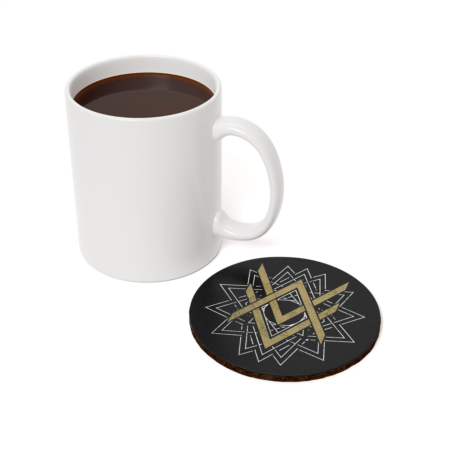 SUMMER COLLECTION - Cork Coaster Black (Gold-White Print)