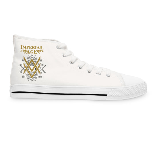 SUMMER COLLECTION - Women's Sneakers White (Gold-Black Print)
