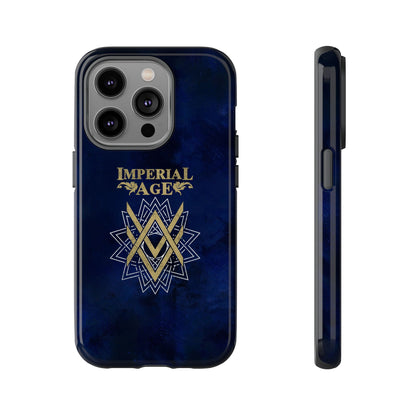 SUMMER COLLECTION - Tough iPhone Case Navy (Gold-White Print)