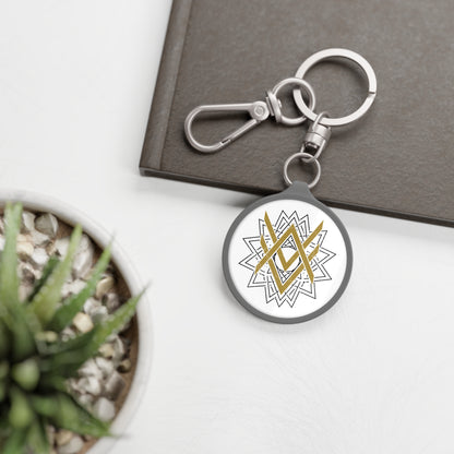 SUMMER COLLECTION - Keyring Tag White (Gold-Black Print)
