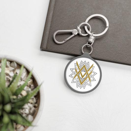SUMMER COLLECTION - Keyring Tag White (Gold-Black Print)