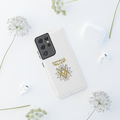 SUMMER COLLECTION - Tough Samsung Galaxy Case White (Gold-Black Print)