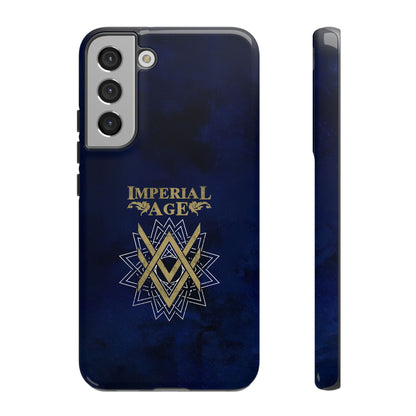 SUMMER COLLECTION - Tough Samsung Galaxy Case Navy (Gold-White Print)