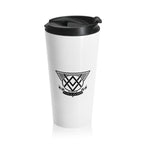 SUMMER COLLECTION - Stainless Steel Travel Mug White (Black Print)