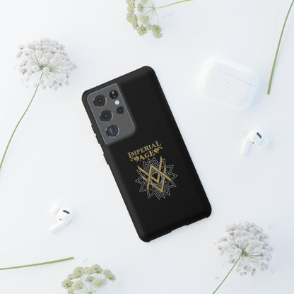 SUMMER COLLECTION - Tough Samsung Galaxy Case Black (Gold-White Print)