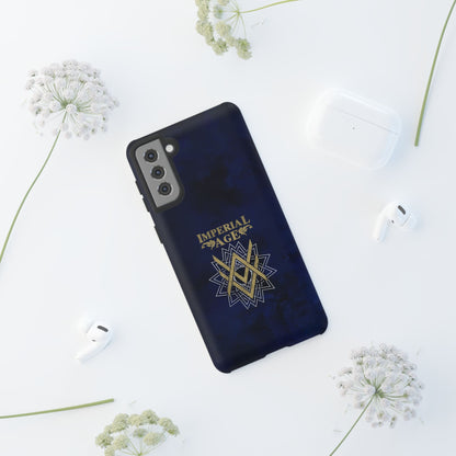 SUMMER COLLECTION - Tough Samsung Galaxy Case Navy (Gold-White Print)