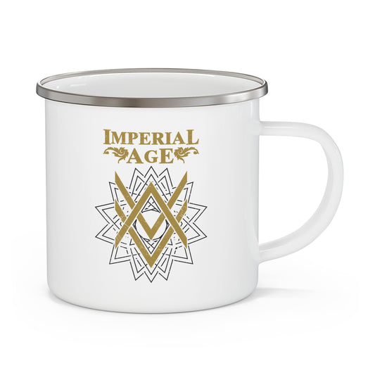 SUMMER COLLECTION - Enamel Camping Mug (Gold-Black Print)