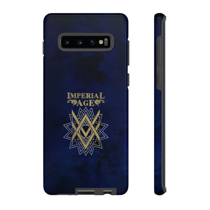 SUMMER COLLECTION - Tough Samsung Galaxy Case Navy (Gold-White Print)