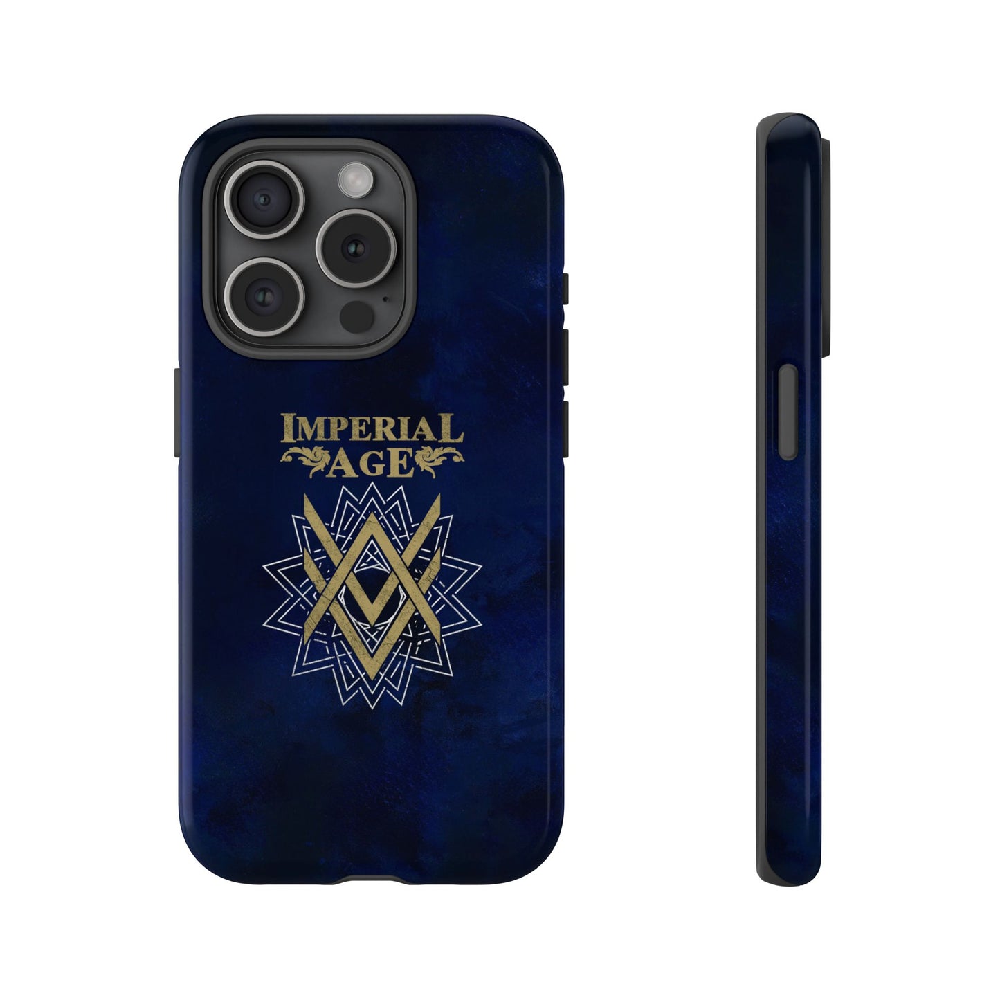 SUMMER COLLECTION - Tough iPhone Case Navy (Gold-White Print)