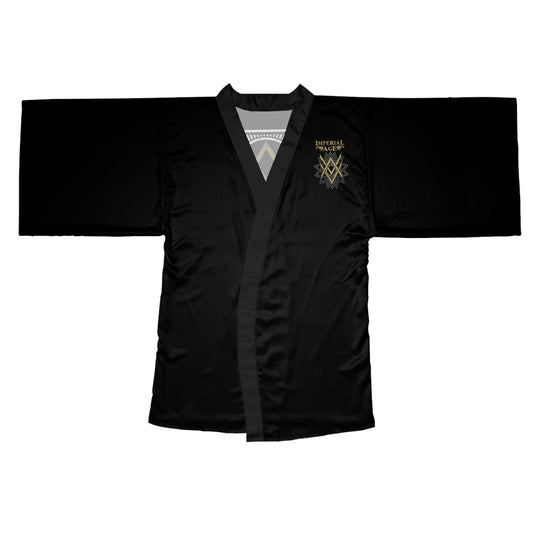 SUMMER COLLECTION - Women's Robe Black (Gold-White Print)