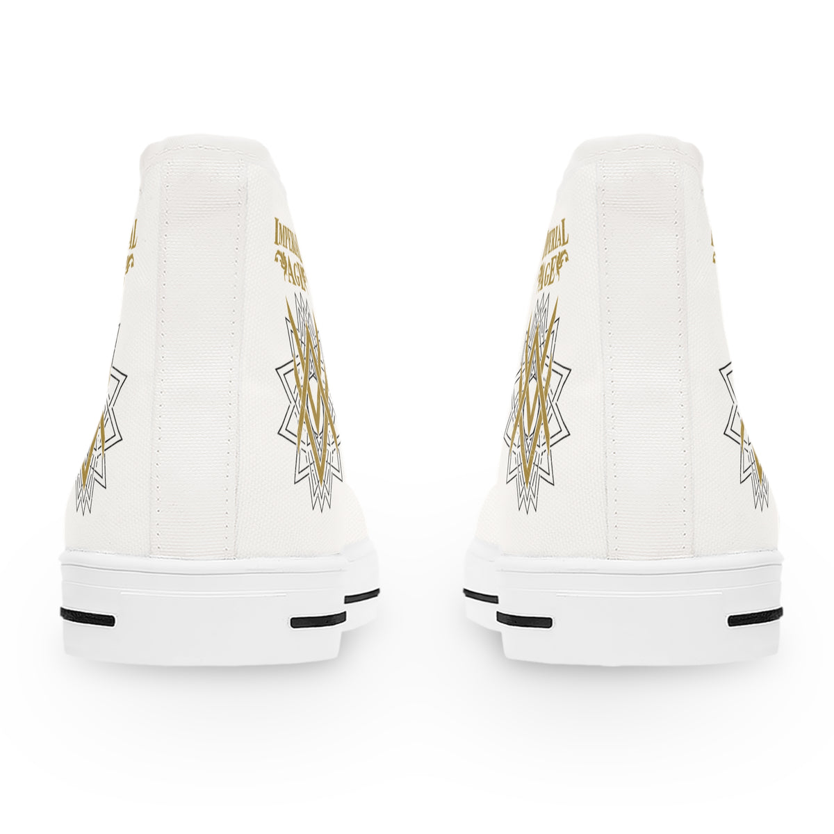 SUMMER COLLECTION - Women's Sneakers White (Gold-Black Print)