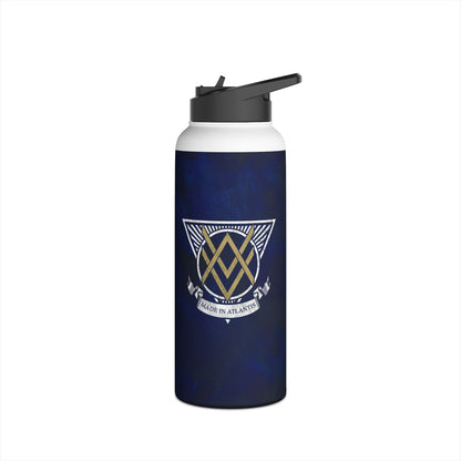 SUMMER COLLECTION - Steel Water Bottle Navy (Gold-White Print)