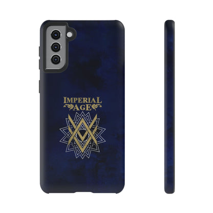 SUMMER COLLECTION - Tough Samsung Galaxy Case Navy (Gold-White Print)