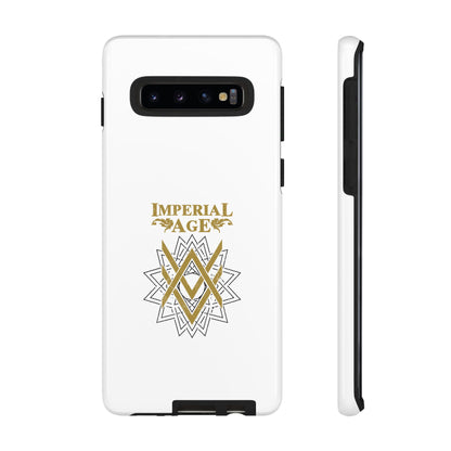 SUMMER COLLECTION - Tough Samsung Galaxy Case White (Gold-Black Print)