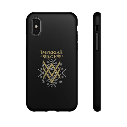 SUMMER COLLECTION - Tough iPhone Case Black (Gold-White Print)