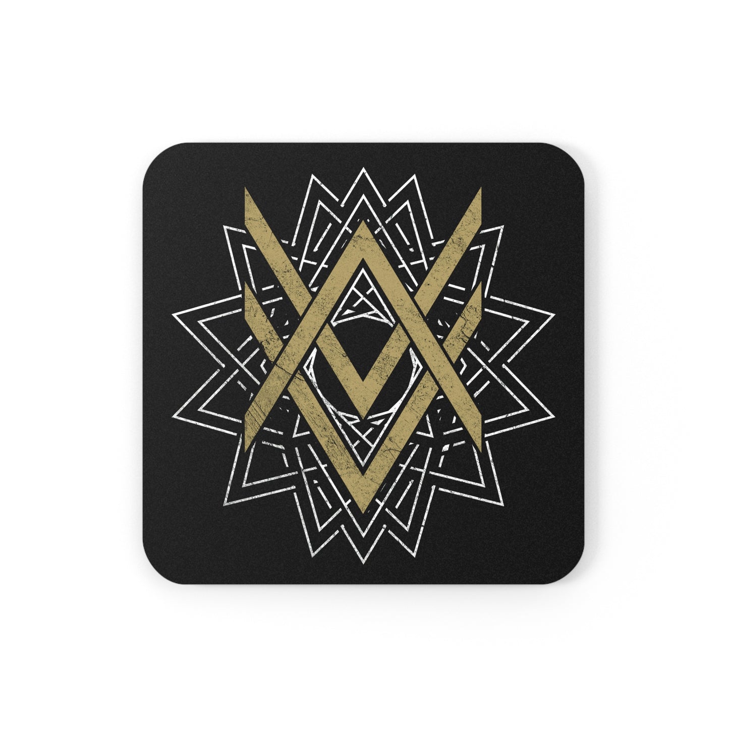 SUMMER COLLECTION - Cork Coaster Black (Gold-White Print)