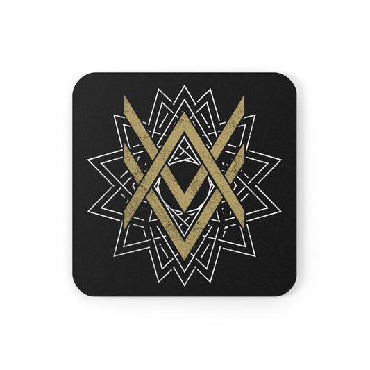 SUMMER COLLECTION - Cork Coaster Black (Gold-White Print)
