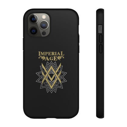 SUMMER COLLECTION - Tough iPhone Case Black (Gold-White Print)