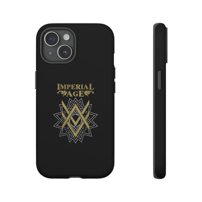 SUMMER COLLECTION - Tough iPhone Case Black (Gold-White Print)
