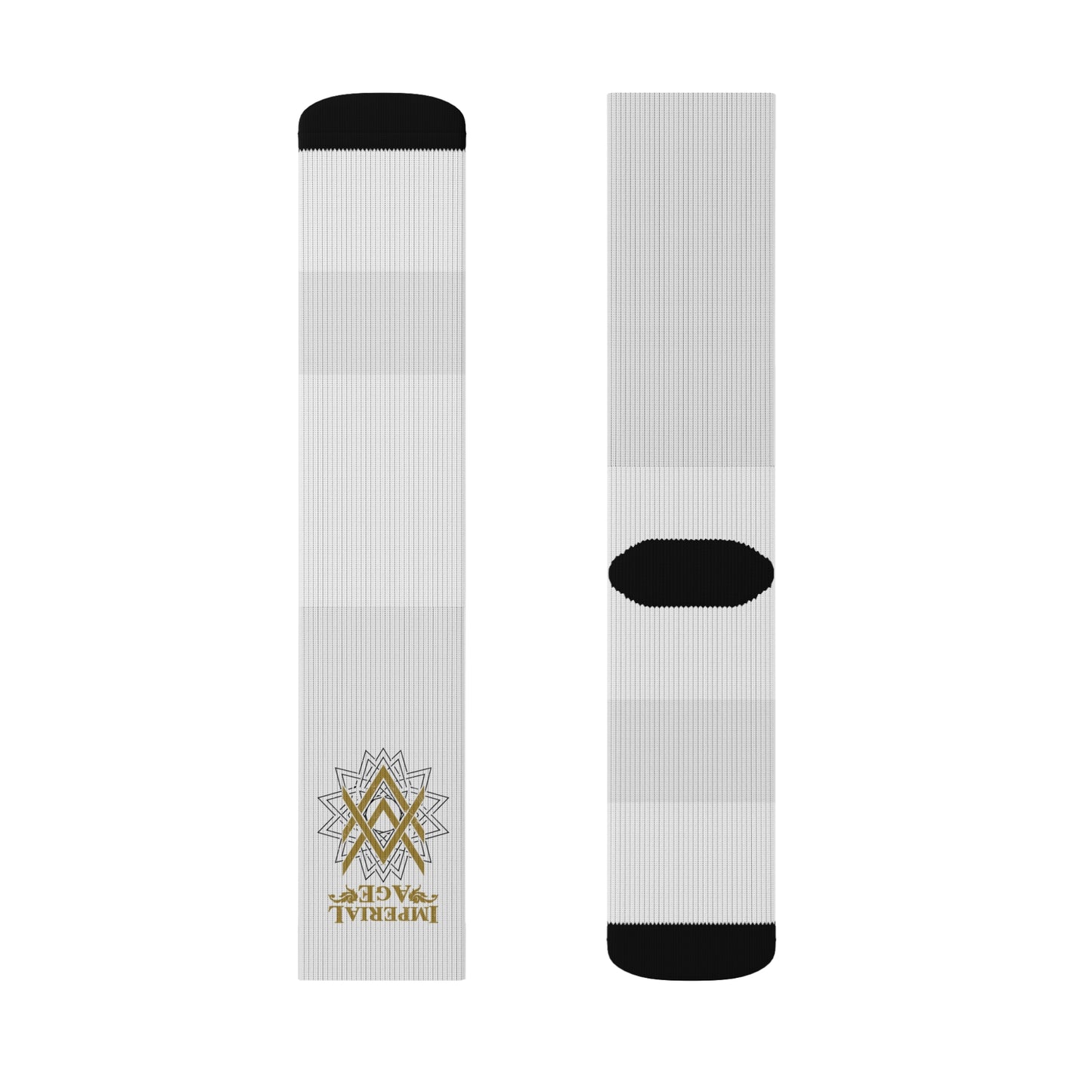 SUMMER COLLECTION - White Socks (Gold-Black Print)