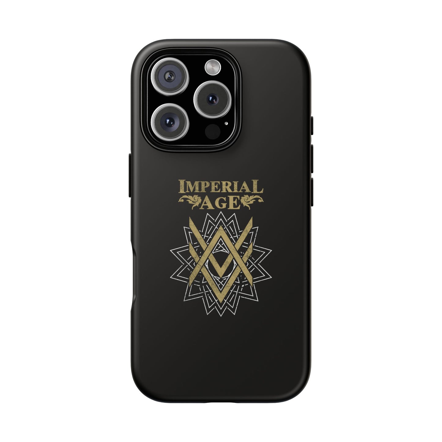 SUMMER COLLECTION - Tough iPhone Case Black (Gold-White Print)