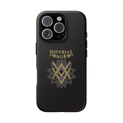 SUMMER COLLECTION - Tough iPhone Case Black (Gold-White Print)