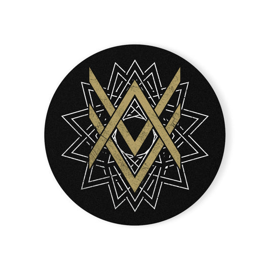 SUMMER COLLECTION - Cork Coaster Black (Gold-White Print)