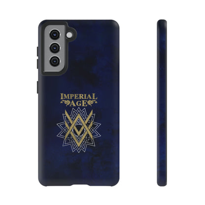 SUMMER COLLECTION - Tough Samsung Galaxy Case Navy (Gold-White Print)