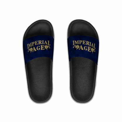 SUMMER COLLECTION - Slide Sandals Blue (Gold Print)