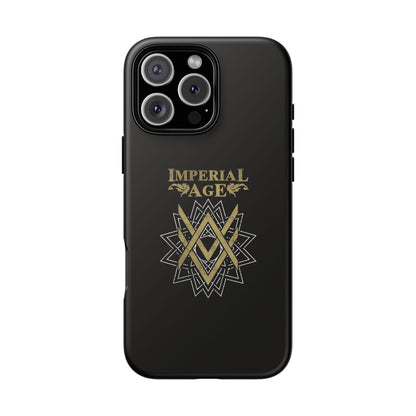 SUMMER COLLECTION - Tough iPhone Case Black (Gold-White Print)