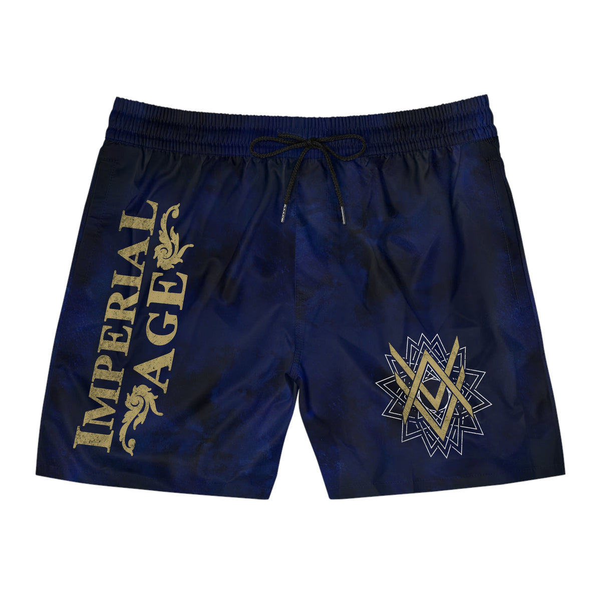 SUMMER COLLECTION - Men's Swim Shorts Blue (Gold-White Print)