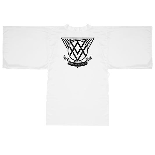 SUMMER COLLECTION - Women's Robe White (Black Print)