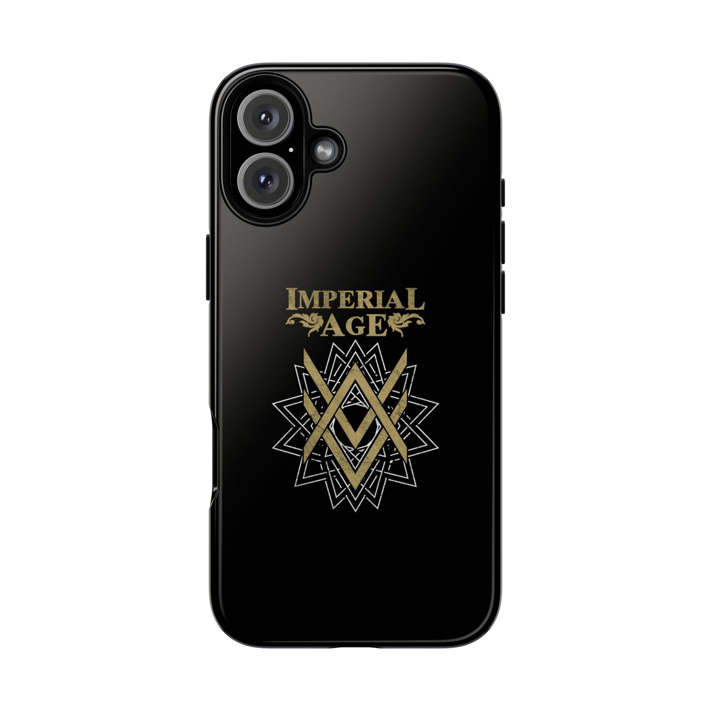 SUMMER COLLECTION - Tough iPhone Case Black (Gold-White Print)