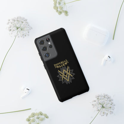 SUMMER COLLECTION - Tough Samsung Galaxy Case Black (Gold-White Print)