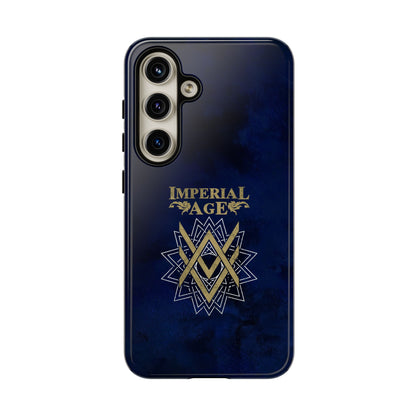SUMMER COLLECTION - Tough Samsung Galaxy Case Navy (Gold-White Print)