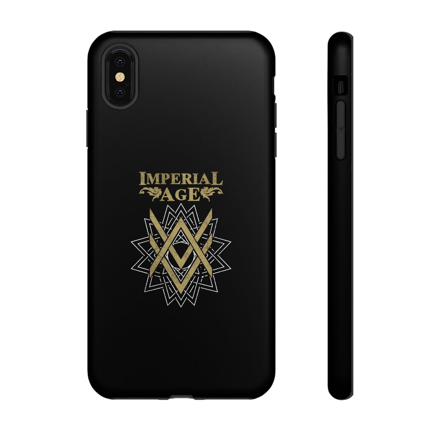 SUMMER COLLECTION - Tough iPhone Case Black (Gold-White Print)