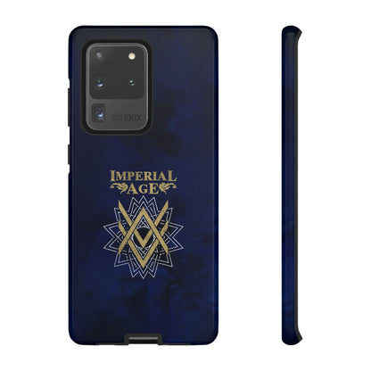 SUMMER COLLECTION - Tough Samsung Galaxy Case Navy (Gold-White Print)