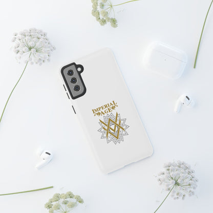 SUMMER COLLECTION - Tough Samsung Galaxy Case White (Gold-Black Print)
