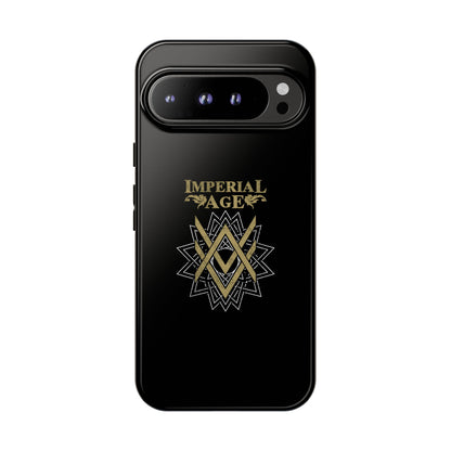 SUMMER COLLECTION - Tough Google Pixel Case Black (Gold-White Print)
