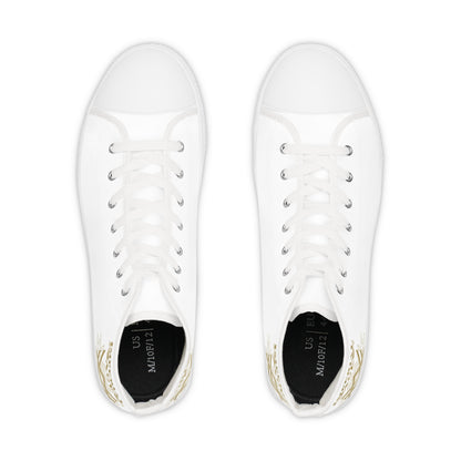 SUMMER COLLECTION - Men's Sneakers White (Gold Print)