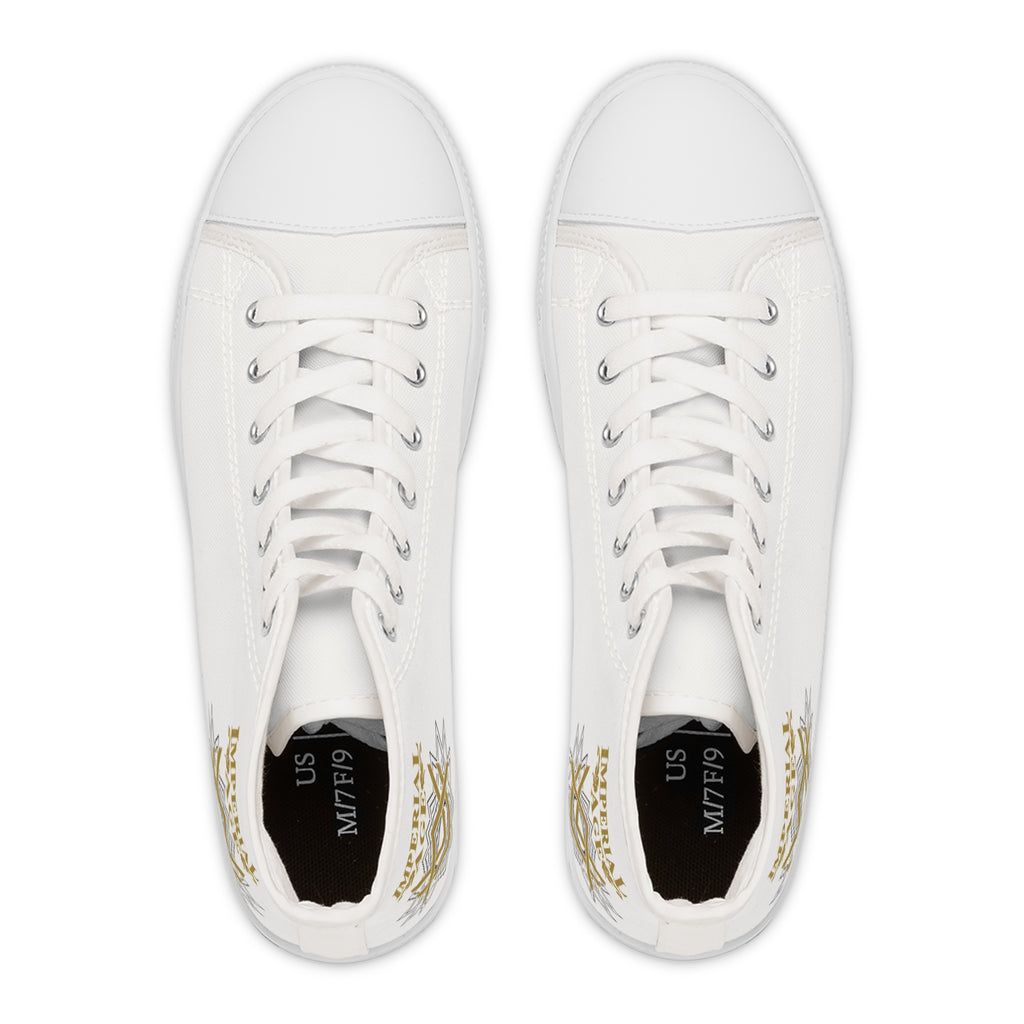SUMMER COLLECTION - Women's Sneakers White (Gold-Black Print)
