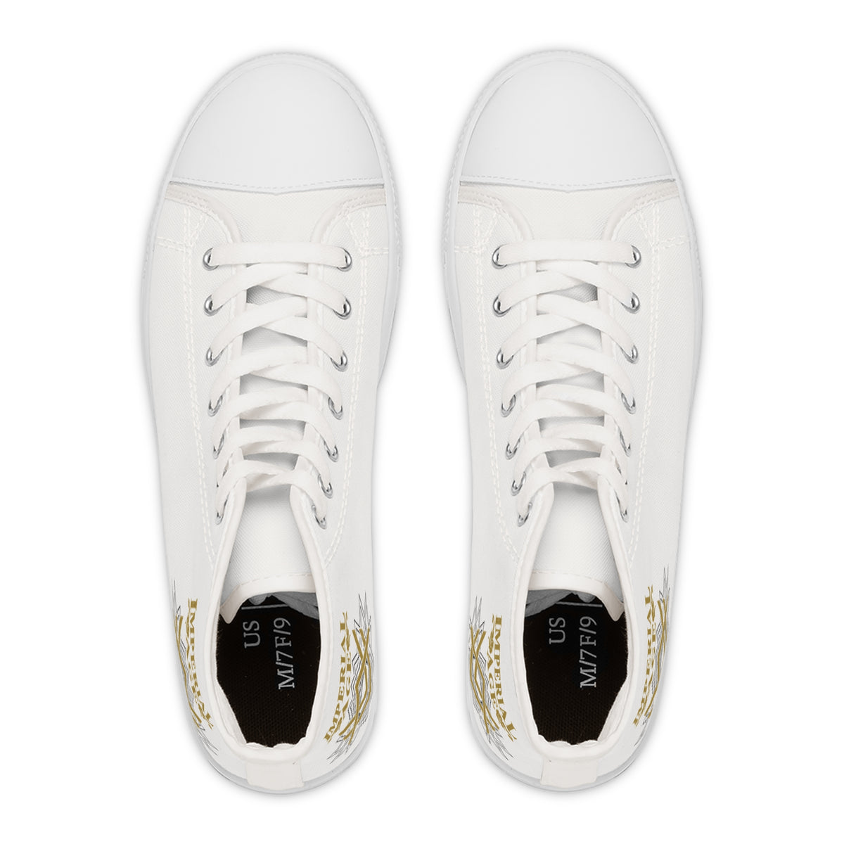SUMMER COLLECTION - Women's Sneakers White (Gold-Black Print)