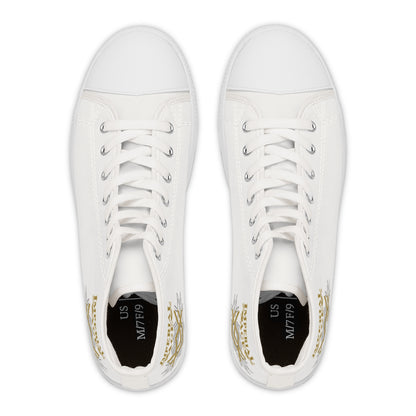 SUMMER COLLECTION - Women's Sneakers White (Gold-Black Print)