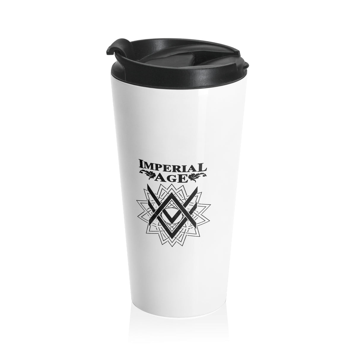 SUMMER COLLECTION - Stainless Steel Travel Mug White (Black Print)