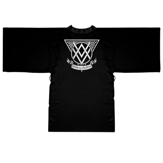 SUMMER COLLECTION - Women's Robe Black (White Print)