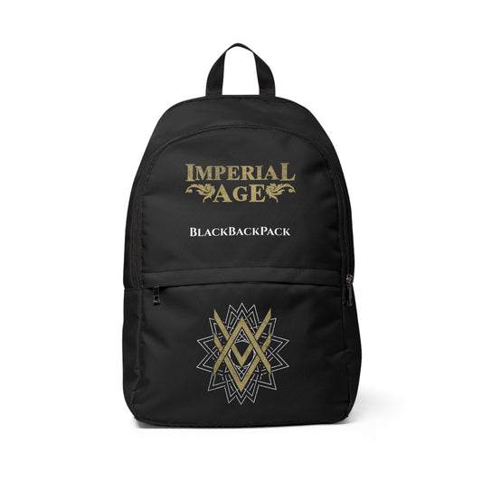 SUMMER COLLECTION - BlackBackPack (Gold-White Print)