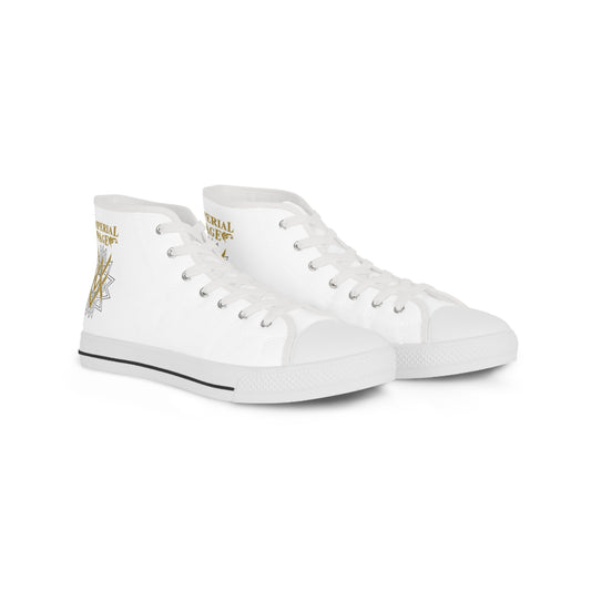 SUMMER COLLECTION - Men's Sneakers White (Gold-Black Print)