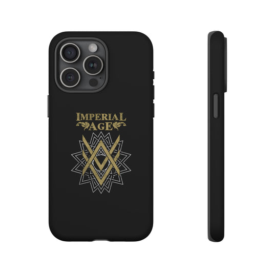 SUMMER COLLECTION - Tough iPhone Case Black (Gold-White Print)