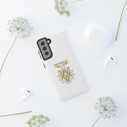 SUMMER COLLECTION - Tough Samsung Galaxy Case White (Gold-Black Print)